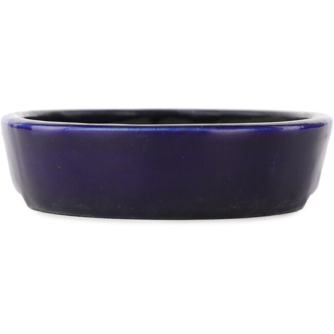 Oval blue bonsai pot - 155 x 120 x 30 mm