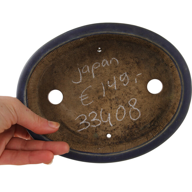 Ovale blauwe bonsai pot - 185 x 145 x 40 mm