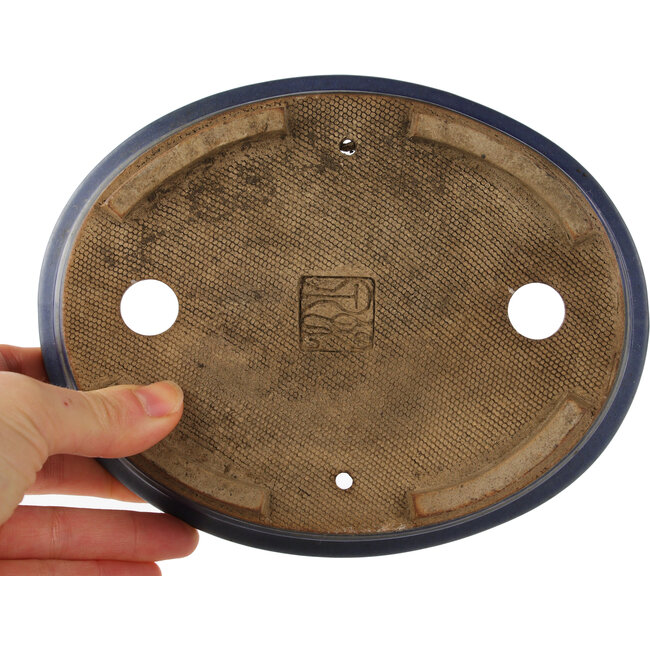 Pot à bonsaï ovale bleu - 185 x 145 x 40 mm