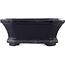 Rectangular blue bonsai pot by Shuhou - 140 x 110 x 55 mm