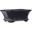 Rectangular blue bonsai pot by Shuhou - 140 x 110 x 55 mm