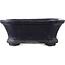 Rectangular blue bonsai pot by Shuhou - 140 x 110 x 55 mm