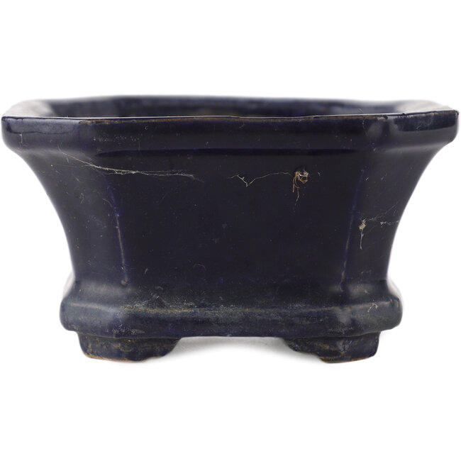 Rechthoekige blauwe bonsaipot van Shuhou - 140 x 110 x 55 mm