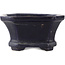 Rectangular blue bonsai pot by Shuhou - 140 x 110 x 55 mm