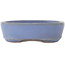 Rectangular blue bonsai pot by Yamafusa - 135 x 115 x 35 mm