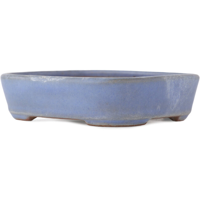 Pot à bonsaï rectangulaire bleu de Yamafusa - 135 x 115 x 35 mm