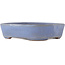 Rectangular blue bonsai pot by Yamafusa - 135 x 115 x 35 mm