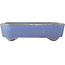Rectangular blue bonsai pot by Yamafusa - 135 x 110 x 35 mm