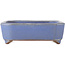 Rectangular blue bonsai pot by Yamafusa - 135 x 110 x 35 mm