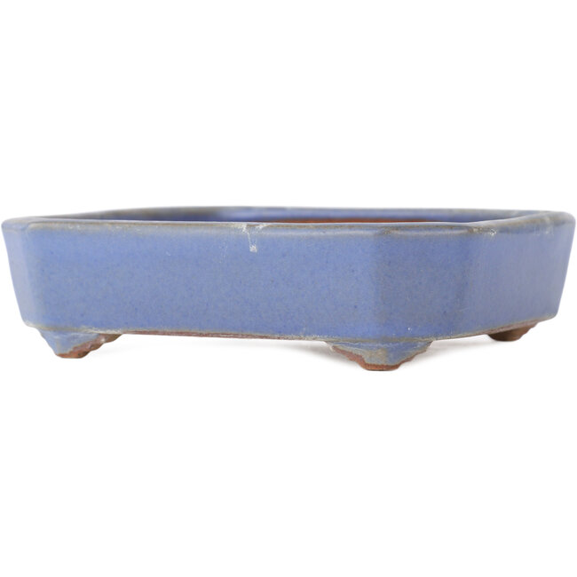 Rechthoekige blauwe bonsai pot van Yamafusa - 135 x 110 x 35 mm