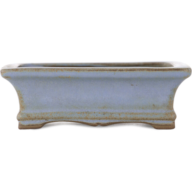 Rectangular blue bonsai pot by Yamaaki - 120 x 90 x 40 mm