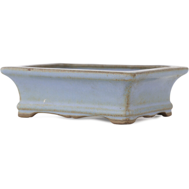 Rectangular blue bonsai pot by Yamaaki - 120 x 90 x 40 mm