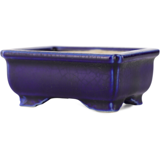 Maceta rectangular azul para bonsái - 75 x 55 x 32 mm