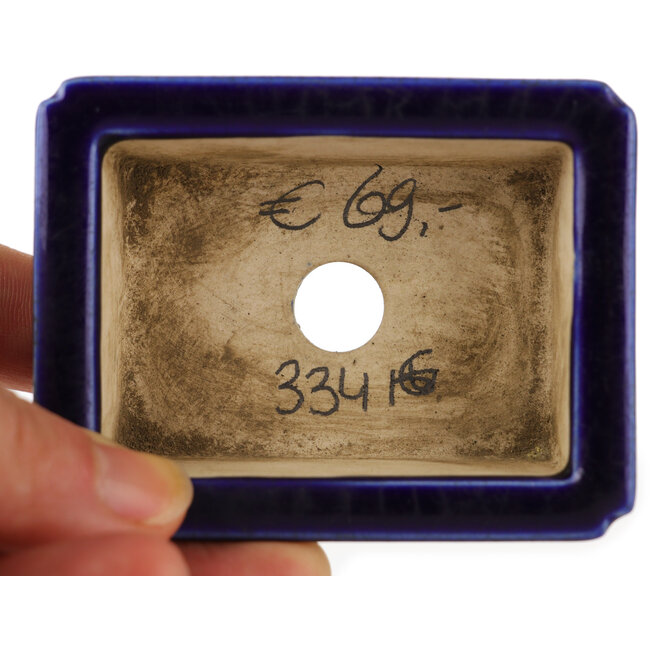 Maceta rectangular azul para bonsái - 75 x 55 x 32 mm