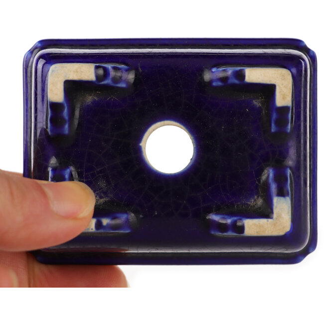Pot à bonsaï rectangulaire bleu - 75 x 55 x 32 mm