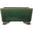 Square green bonsai pot by Ikkou - 145 x 145 x 70 mm