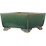Square green bonsai pot by Ikkou - 145 x 145 x 70 mm