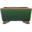 Square green bonsai pot by Ikkou - 145 x 145 x 70 mm