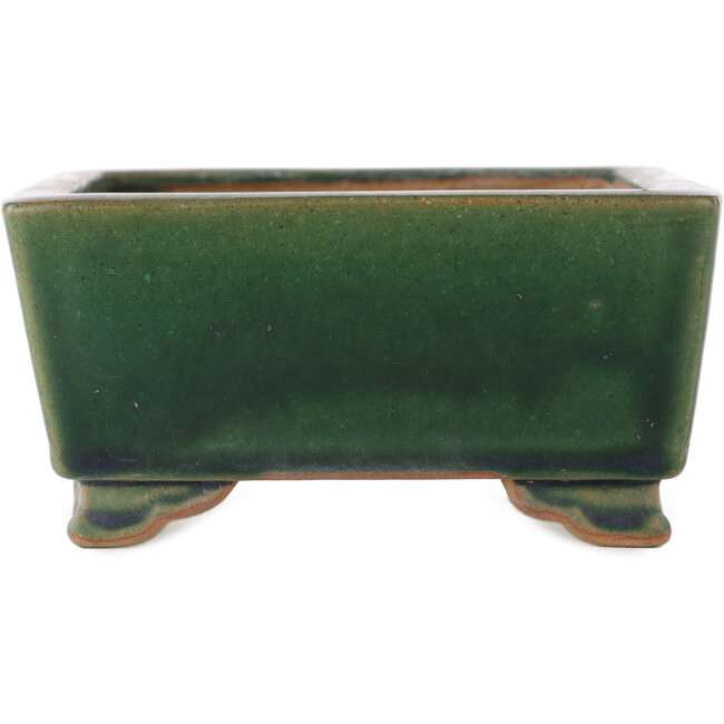 Maceta cuadrada verde para bonsái de Ikkou - 145 x 145 x 70 mm