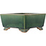 Maceta cuadrada verde para bonsái de Ikkou - 145 x 145 x 70 mm