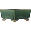 Maceta cuadrada verde para bonsái de Ikkou - 145 x 145 x 70 mm