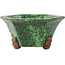 Pot à bonsaï hexagonal vert de Shuhou - 160 x 160 x 85 mm