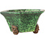 Pot à bonsaï hexagonal vert de Shuhou - 160 x 160 x 85 mm
