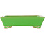 Rectangular green bonsai pot by Eime Yozan - 198 x 145 x 55 mm