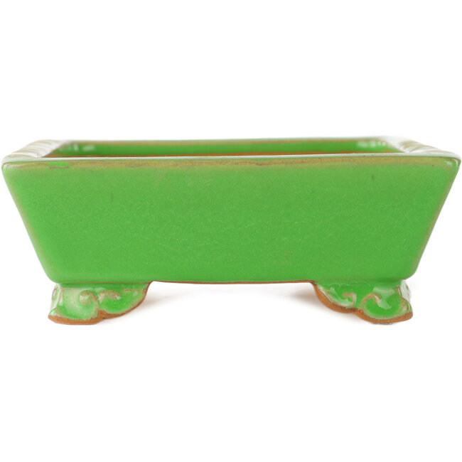 Vaso bonsai rettangolare verde di Eime Yozan - 198 x 145 x 55 mm