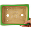 Rectangular green bonsai pot by Eime Yozan - 198 x 145 x 55 mm
