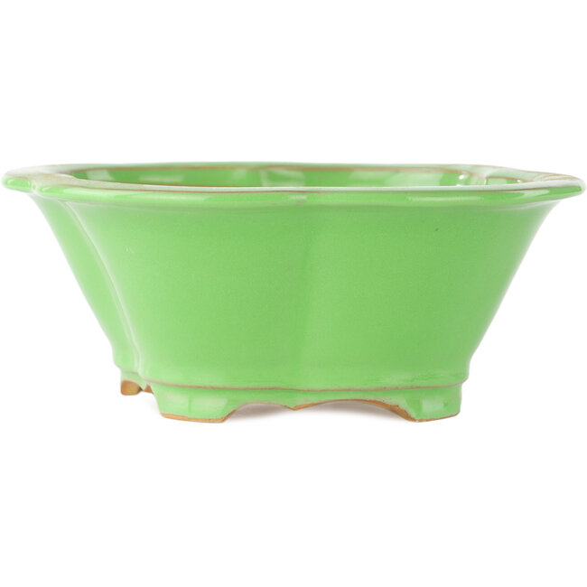 Pot à bonsaï vert Mokko par Eime Yozan - 200 x 185 x 80 mm