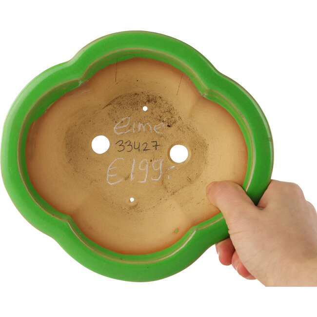 Pot à bonsaï vert Mokko par Eime Yozan - 200 x 180 x 80 mm