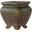 Pot à bonsaï carré marron et vert - 70 x 70 x 75 mm