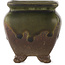 Pot à bonsaï carré marron et vert - 70 x 70 x 75 mm
