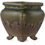 Pot à bonsaï carré marron et vert - 70 x 70 x 75 mm