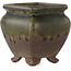 Pot à bonsaï carré marron et vert - 70 x 70 x 75 mm
