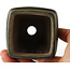 Square brown and green bonsai pot - 70 x 70 x 75 mm