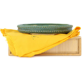  Echizen Hosui 263 mm ronde groene bonsaipot van Echizen, Japan