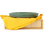 Pot à bonsaï rond vert par Echizen - 263 x 263 x 45 mm