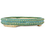 Round green bonsai pot by Echizen - 230 x 230 x 40 mm