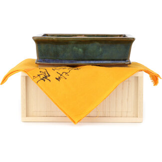  Echizen Hosui Maceta rectangular verde para bonsái de 145 mm de Echizen, Japón