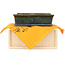 Rectangular green bonsai pot by Echizen - 145 x 115 x 45 mm