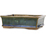 Rectangular green bonsai pot by Echizen - 145 x 115 x 45 mm