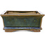Rectangular green bonsai pot by Echizen - 145 x 115 x 45 mm