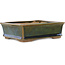 Rectangular green bonsai pot by Echizen - 145 x 115 x 45 mm