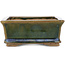 Rectangular green bonsai pot by Echizen - 145 x 115 x 45 mm
