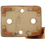 Rechthoekige groene bonsai pot van Echizen - 145 x 115 x 45 mm