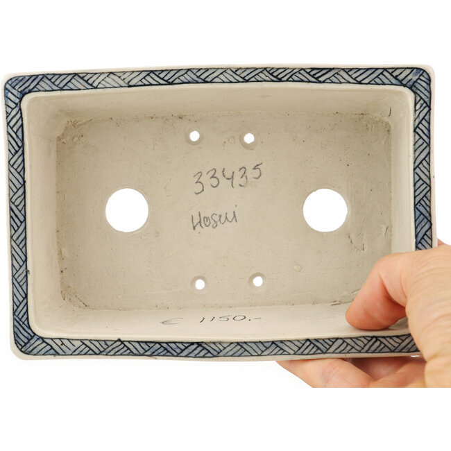 Pot à bonsaï rectangulaire multicolore par Echizen - 155 x 108 x 52 mm