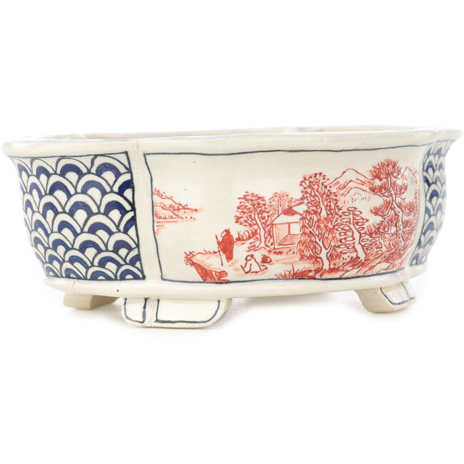 Pot à bonsaï multicolore Mokko par Echizen - 137 x 108 x 48 mm