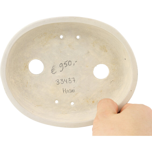 Pot à bonsaï ovale multicolore de Echizen - 145 x 118 x 30 mm